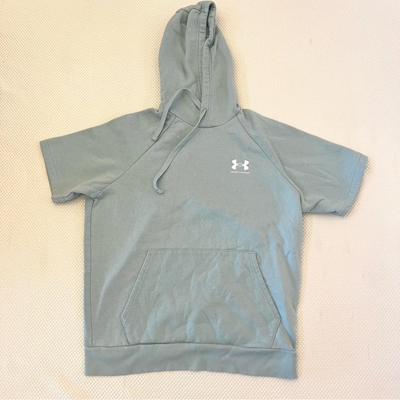 Under Armour Other - Under Armour Pastel Sea Green Short Sleeve Hoodie Sweatshirt N-23